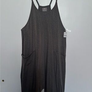 Free People Charcoal Cropped Jumpsuit